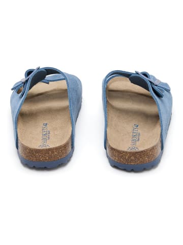 SABOKETS Skórzane klapki w kolorze niebieskim