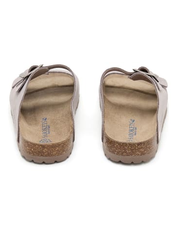 SABOKETS Leder-Pantoletten in Grau