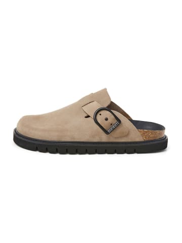 SABOKETS Leren clogs beige