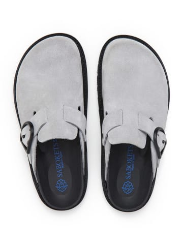 SABOKETS Leren clogs grijs