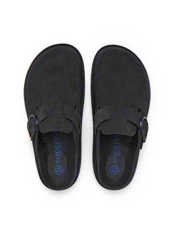 SABOKETS Skórzane chodaki w kolorze czarnym