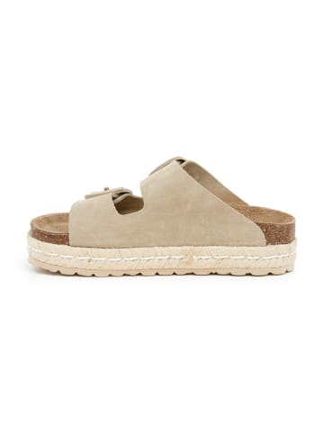 SABOKETS Leder-Pantoletten in Beige