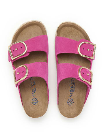 SABOKETS Leren slippers roze