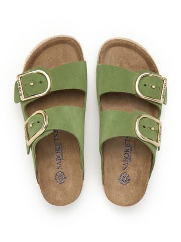 SABOKETS Leren slippers groen