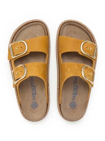 SABOKETS Leren slippers geel