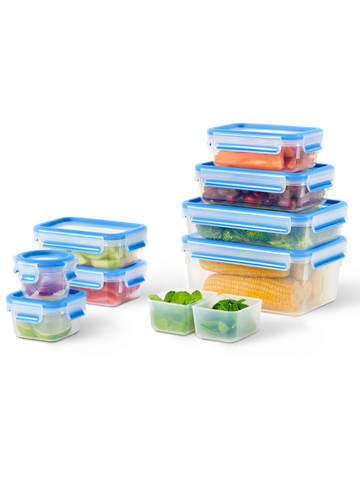Emsa 9er-Set: Frischhaltedosen "Clip & Close Eco" in Blau