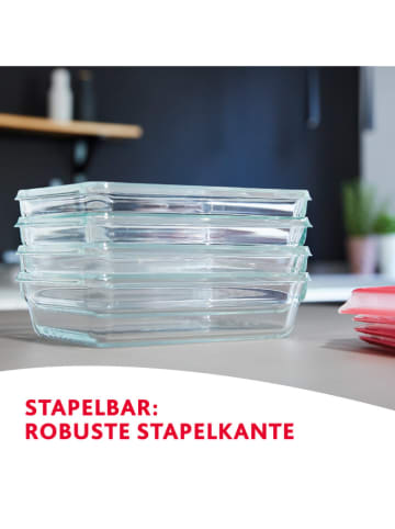 Emsa 3er-Set: Frischhaltedosen "Clip & Close" in Rot