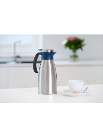 Emsa Isolierkanne "Soft Grip" in Silber/ Blau - 1 l
