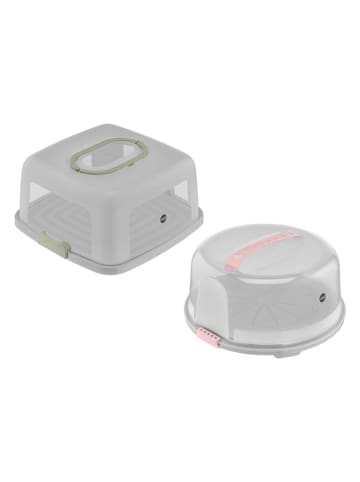 Emsa Kuchenaufbewahrungsbox "Prep & Bake" in Grau/ Grün - (B)37 x (H)33 cm