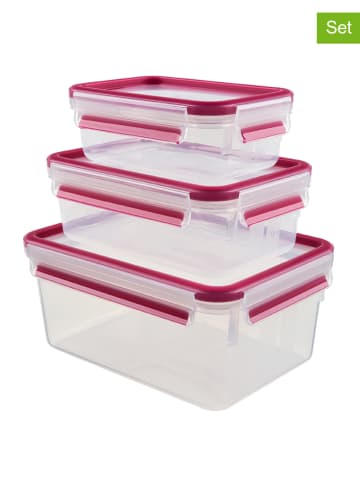 Emsa 3er-Set: Frischhaltedosen "Clip & Close" in Rot
