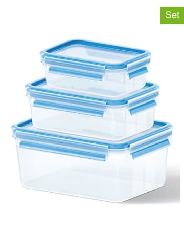 Emsa 3er-Set: Frischhaltedosen "Clip & Close" in Hellblau