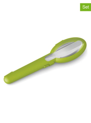 Emsa 2er-Set: Besteckset "Clip & Go" in Grün - (H)19 cm