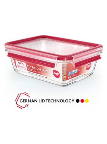 Emsa Frischhaltedose "Clip & Close" in Rot - 1,1 l