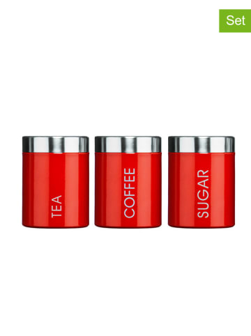 Premier 3er-Set: Aufbewahrungsdosen in Rot - (H)12,5 x Ø 9,5 cm