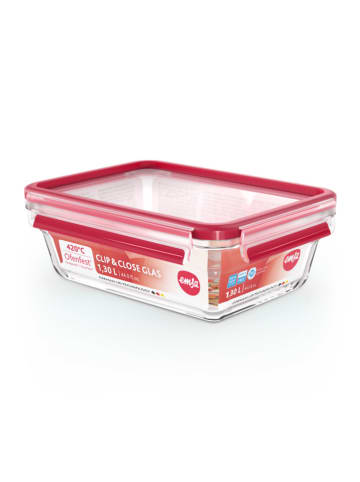 Emsa Frischhaltedose "Clip & Close" in Rot - 1,3 l