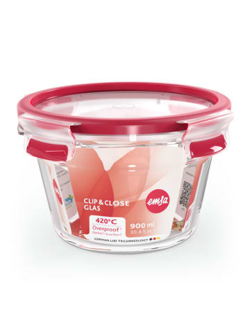 Emsa Frischhaltedose "Clip & Close" in Rot - 900 ml