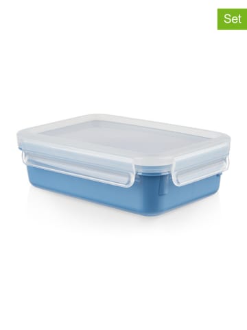 Emsa 2er-Set: Frischhaltedosen "Clip & Close - Color Ed." in Blau - 800 ml