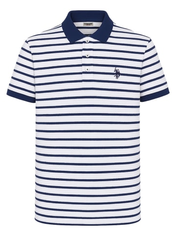 U.S. Polo Assn. Koszulka polo w kolorze biało-granatowym