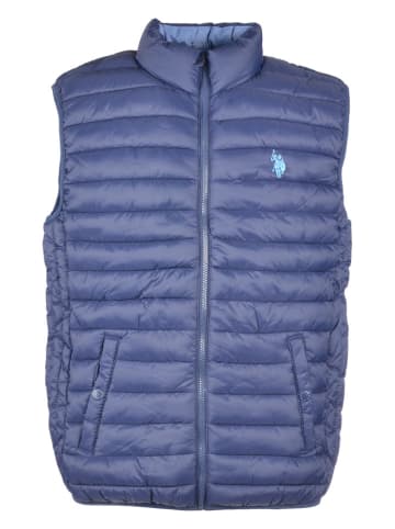 U.S. Polo Assn. Kamizelka pikowana w kolorze niebieskim