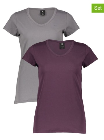 G-Star 2-delige set: shirts paars/grijs
