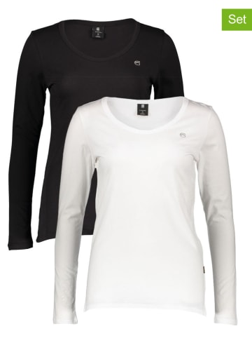 G-Star Koszulki (2 szt.) w kolorze czarno-białym