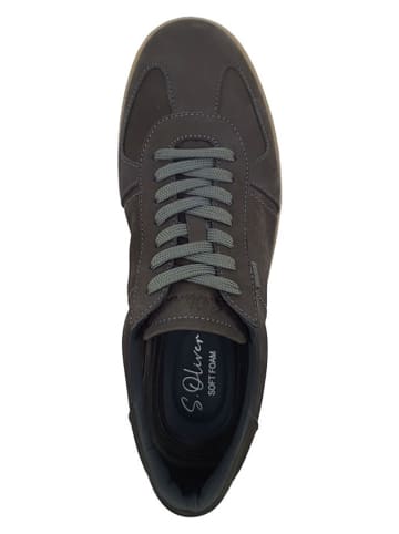 s.Oliver Leder-Sneakers in Anthrazit