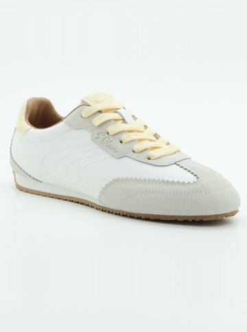 s.Oliver Leren sneakers wit/beige