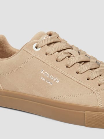 s.Oliver Skórzane sneakersy w kolorze beżowym