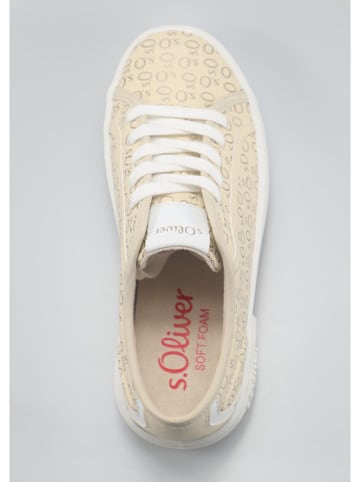 s.Oliver Sneakersy w kolorze srebrno-beżowym