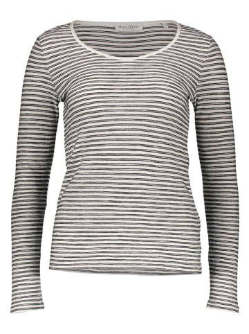 Marc O'Polo Longsleeve in Schwarz/ Weiß