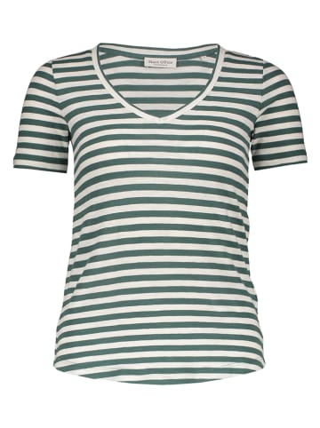 Marc O'Polo Shirt in Grün/ Weiß