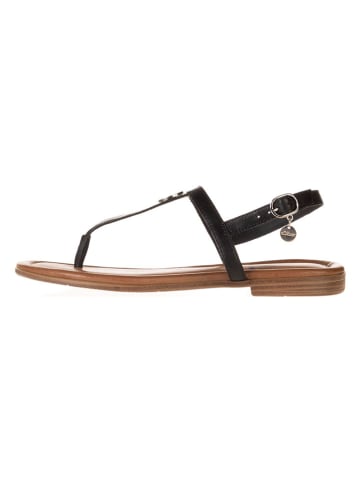 s.Oliver Leren teensandalen zwart