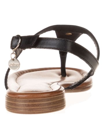 s.Oliver Skórzane sandały w kolorze czarnym