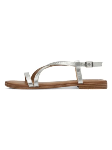 s.Oliver Leren sandalen zilverkleurig