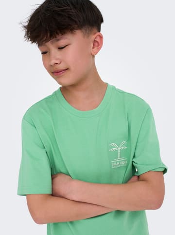 ONLY & SONS Junior Koszulka "Summer life" w kolorze zielonym