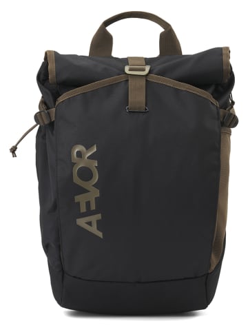 AEVOR Rugzak "Roll Pack" zwart/olijfgroen - (B)30 x (H)51 x (D)16 cm