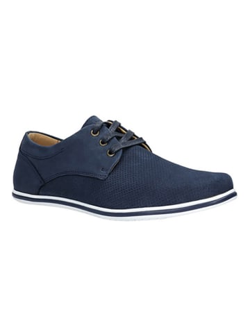 Wojas Leren veterschoenen donkerblauw