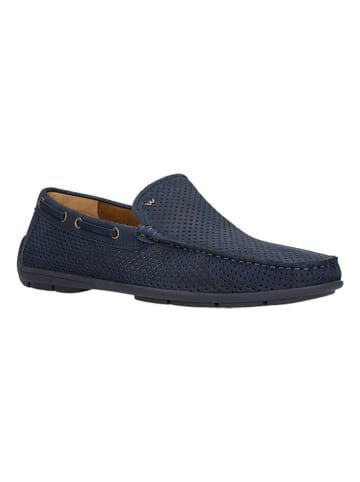 Wojas Leren mocassins donkerblauw