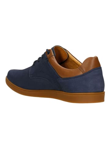 Wojas Leder-Schnürschuhe in Dunkelblau/ Hellbraun