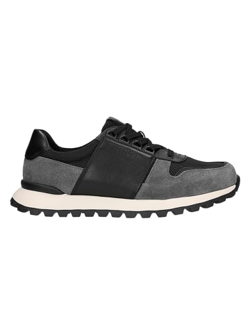 Wojas Leder-Sneakers in Schwarz/ Grau