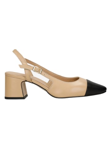 Wojas Leren slingpumps beige