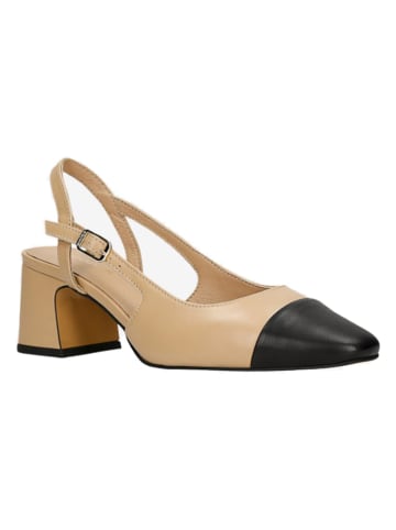 Wojas Leren slingpumps beige