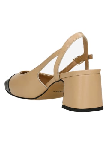 Wojas Leder-Sling-Pumps in Beige