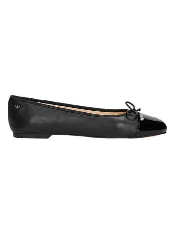 Wojas Leder-Ballerinas in Schwarz