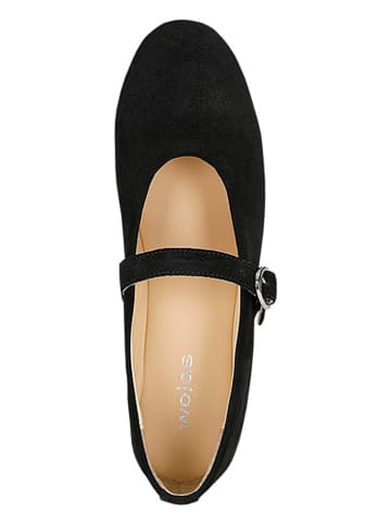 Wojas Leder-Ballerinas in Schwarz