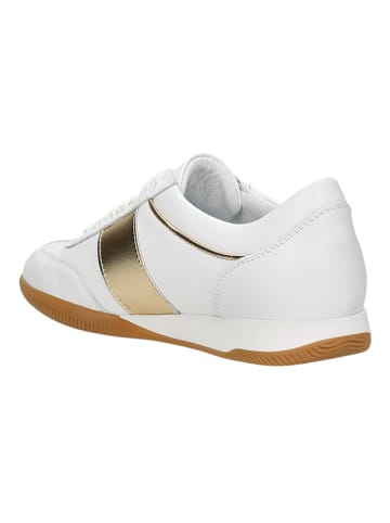 Wojas Leren sneakers wit/lichtbruin