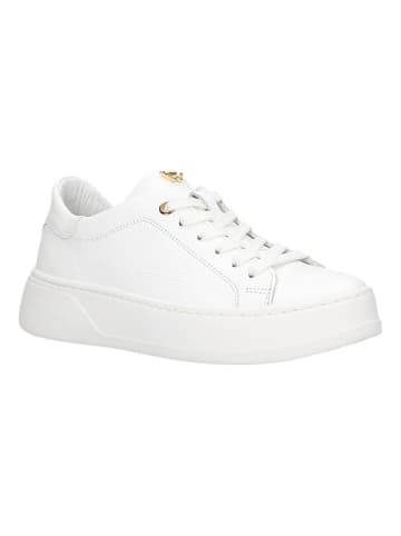 Wojas Skórzane sneakersy w kolorze białym