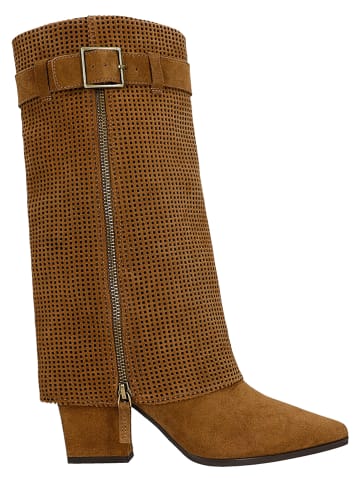 Wojas Leder-Stiefel in Hellbraun