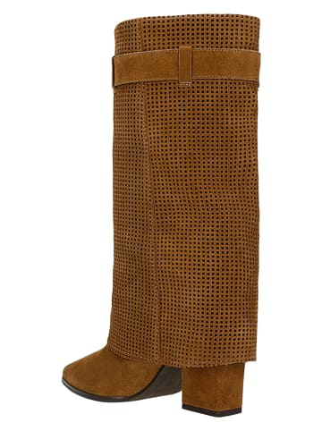 Wojas Leder-Stiefel in Hellbraun