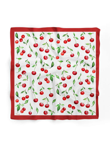 Lucky Bees Tuch in Weiß/ Rot - (L)55 x (B)55 cm